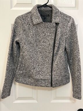 Banana Republic Women's Gray Heather Asymmetrical Zip Jacket